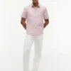 Short-Sleeve Striped Oxford Shirt