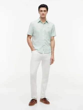 Short-Sleeve Striped Oxford Shirt