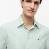 Short-Sleeve Striped Oxford Shirt