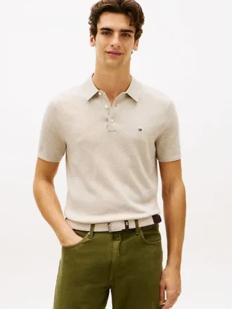 Short-Sleeve Sweater Polo