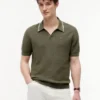 Short-Sleeve Tipped Sweater Polo