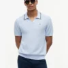 Short-Sleeve Tipped Sweater Polo