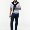Short-Sleeve Tipped Sweater Polo