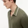 Short-Sleeve Tipped Sweater Polo