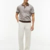 Short-Sleeve Tropical Print Sweater Polo
