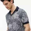 Short-Sleeve Tropical Print Sweater Polo
