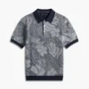 Short-Sleeve Tropical Print Sweater Polo