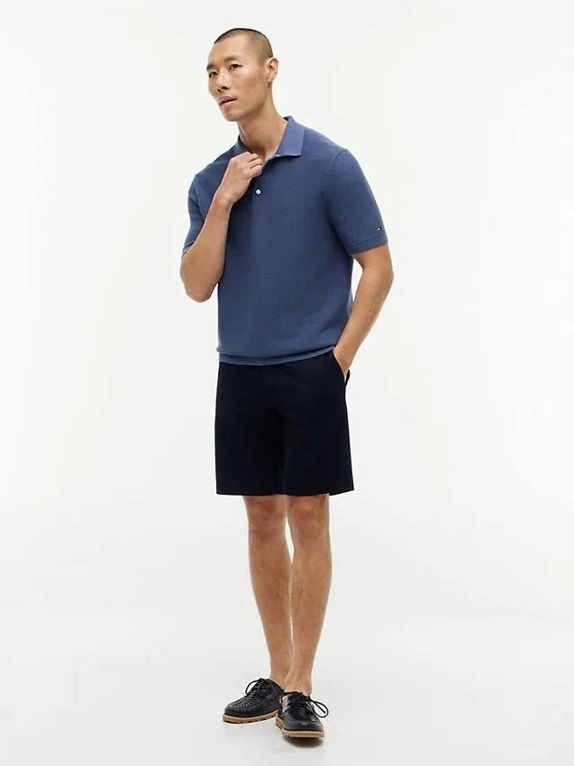 Short-Sleeve Waffled Sweater Polo Short-Sleeve Waffled Sweater Polo