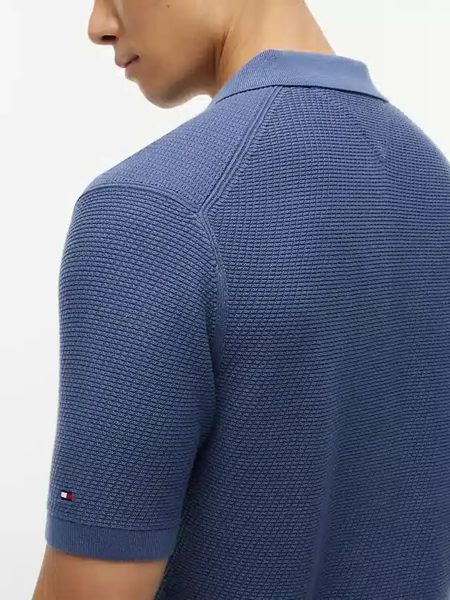 Short-Sleeve Waffled Sweater Polo Short-Sleeve Waffled Sweater Polo