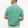 Short-Sleeve Waffled Sweater Polo