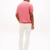 Short-Sleeve Waffled Sweater Polo