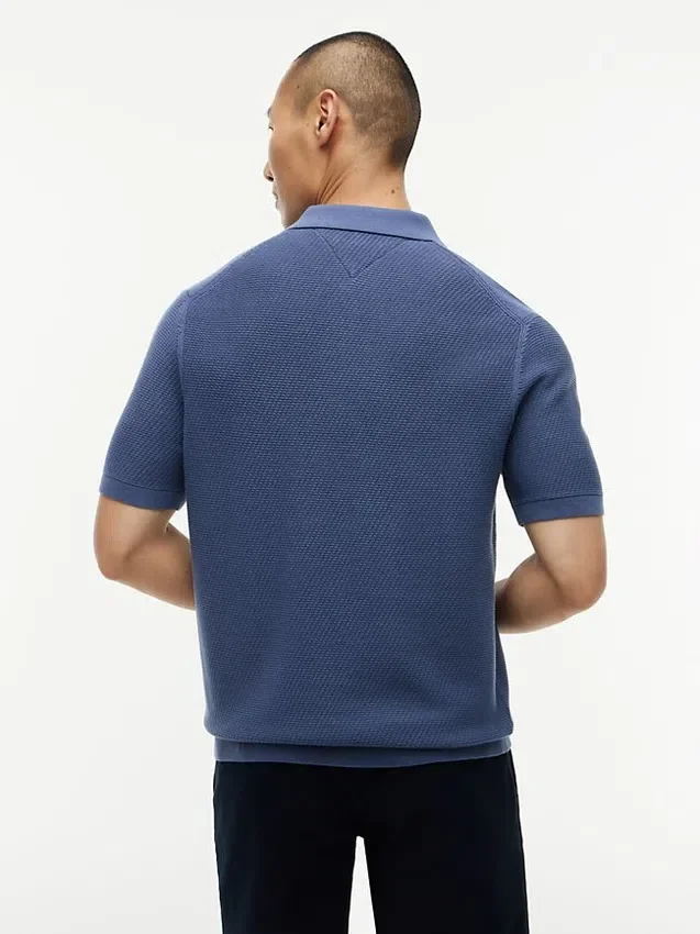 Short-Sleeve Waffled Sweater Polo Short-Sleeve Waffled Sweater Polo