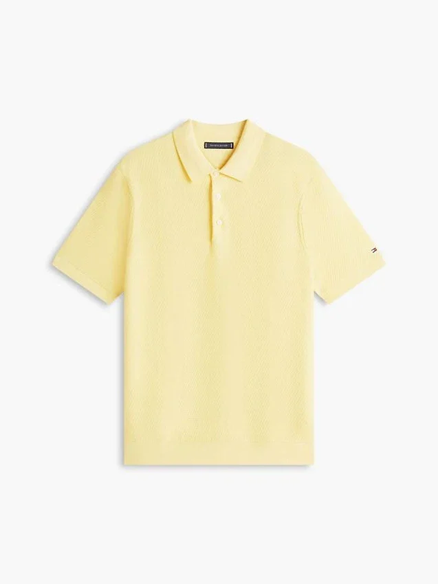 Short-Sleeve Waffled Sweater Polo Short-Sleeve Waffled Sweater Polo
