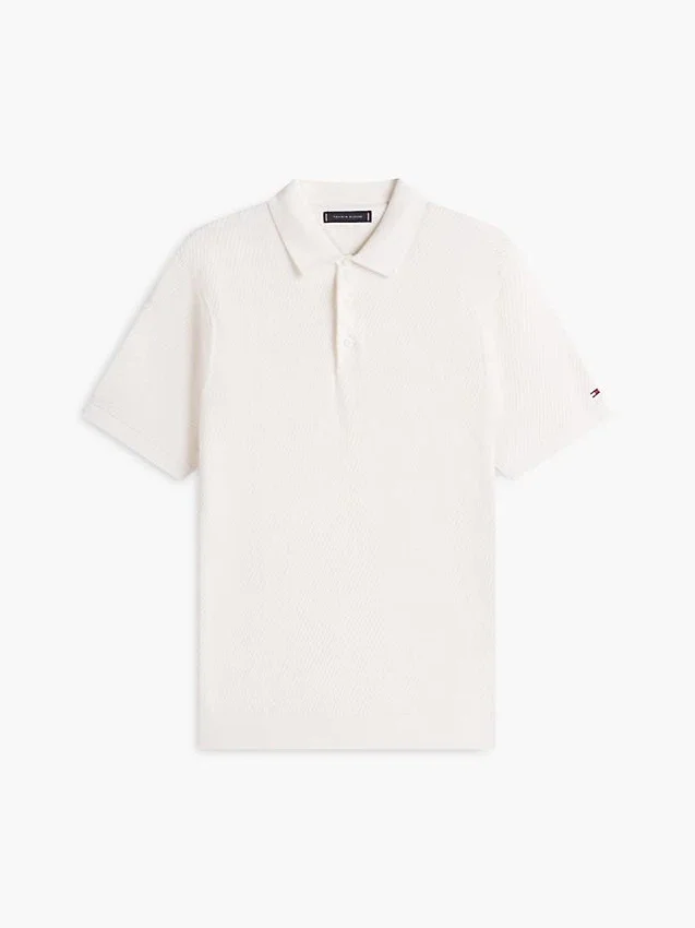 Short-Sleeve Waffled Sweater Polo Short-Sleeve Waffled Sweater Polo