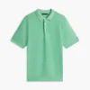 Short-Sleeve Waffled Sweater Polo