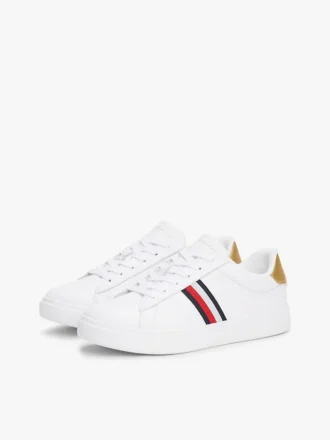 Signature Stripe Leather Court Sneaker