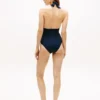 Signature Stripe Plunge Halter Swimsuit