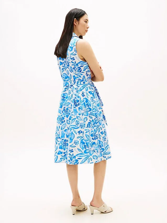 Sleeveless Belted Linen-Blend Shirtdress Sleeveless Belted Linen-Blend Shirtdress