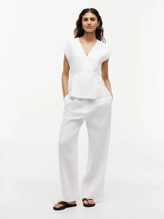 Sleeveless Linen-Blend Wrap Top Sleeveless Linen-Blend Wrap Top