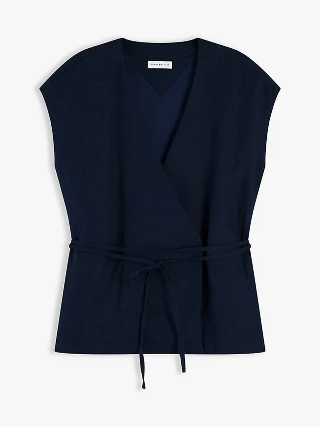 Sleeveless Linen-Blend Wrap Top Sleeveless Linen-Blend Wrap Top