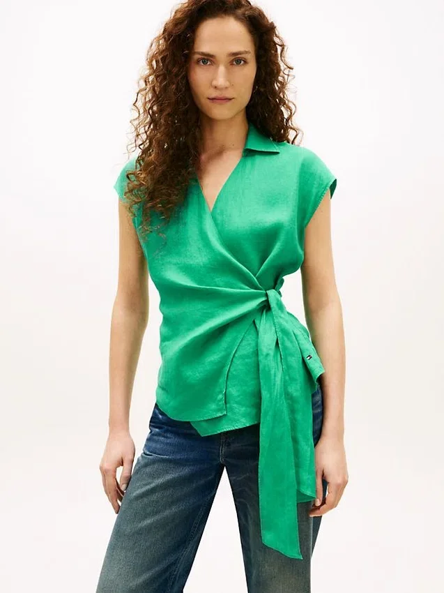 Sleeveless Linen Wrap Top Sleeveless Linen Wrap Top