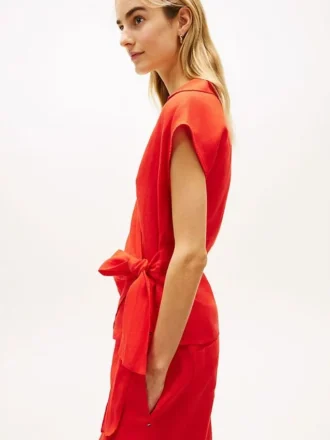 Sleeveless Linen Wrap Top