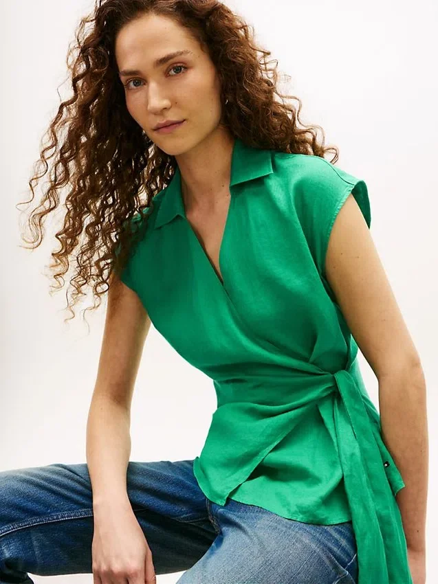 Sleeveless Linen Wrap Top Sleeveless Linen Wrap Top