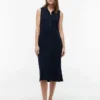 Sleeveless Pique Midi Polo Dress
