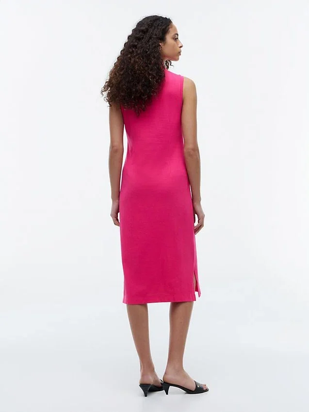 Sleeveless Pique Midi Polo Dress Sleeveless Pique Midi Polo Dress