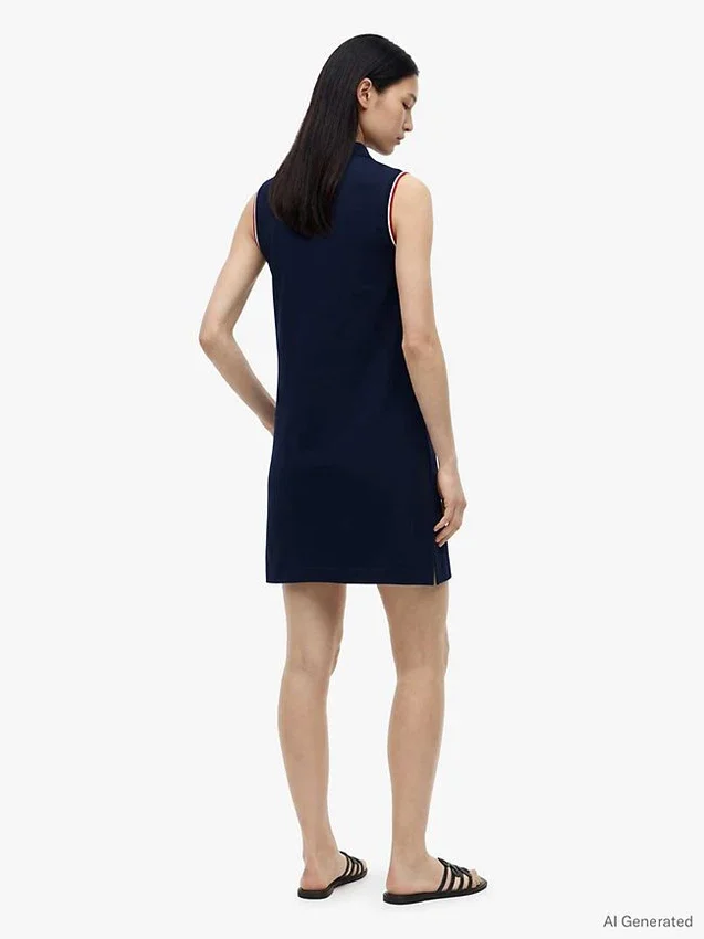 Sleeveless Stretch Pique Polo Dress Sleeveless Stretch Pique Polo Dress