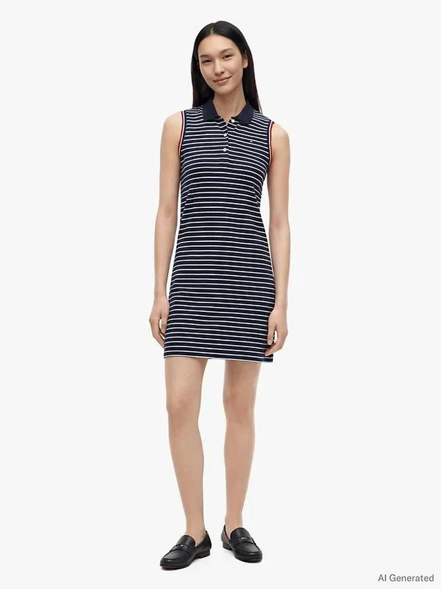 Sleeveless Striped Polo Dress Sleeveless Striped Polo Dress