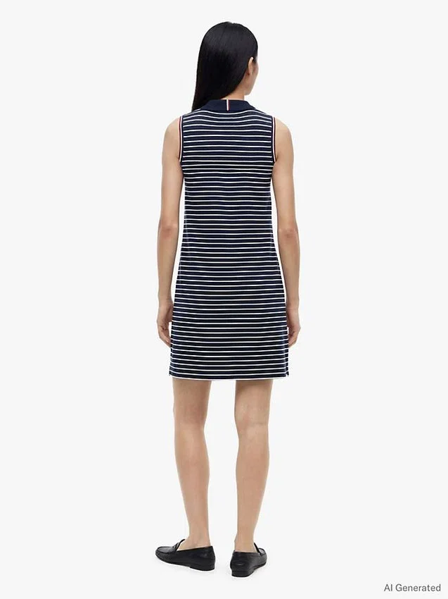 Sleeveless Striped Polo Dress Sleeveless Striped Polo Dress