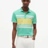 Slim Fit Block Stripe Stretch Pique Polo