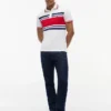 Slim Fit Block Stripe Stretch Pique Polo