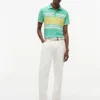 Slim Fit Block Stripe Stretch Pique Polo