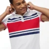 Slim Fit Block Stripe Stretch Pique Polo
