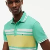 Slim Fit Block Stripe Stretch Pique Polo
