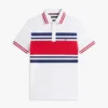 Slim Fit Block Stripe Stretch Pique Polo