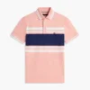 Slim Fit Block Stripe Stretch Pique Polo