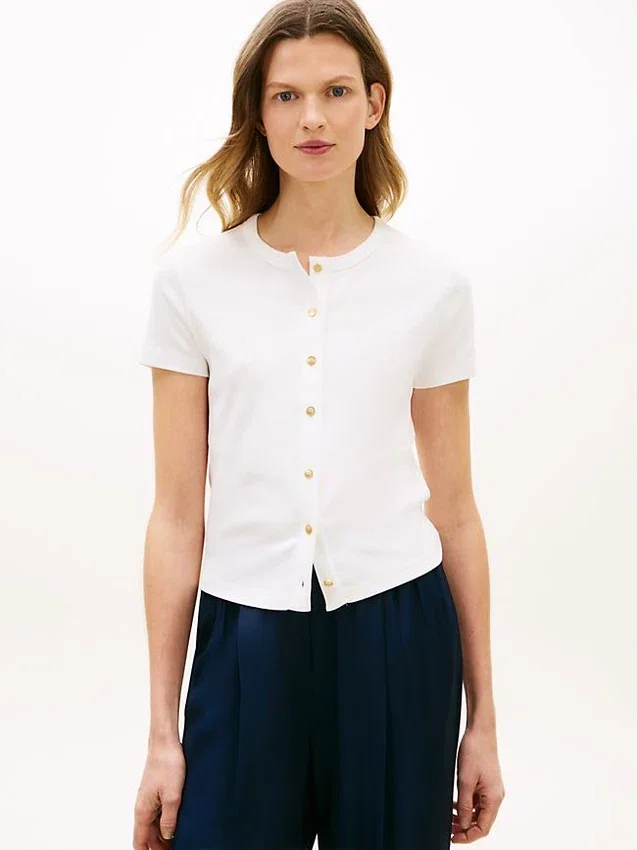 Slim Fit Button-Up T-Shirt Slim Fit Button-Up T-Shirt