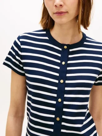 Slim Fit Button-Up T-Shirt