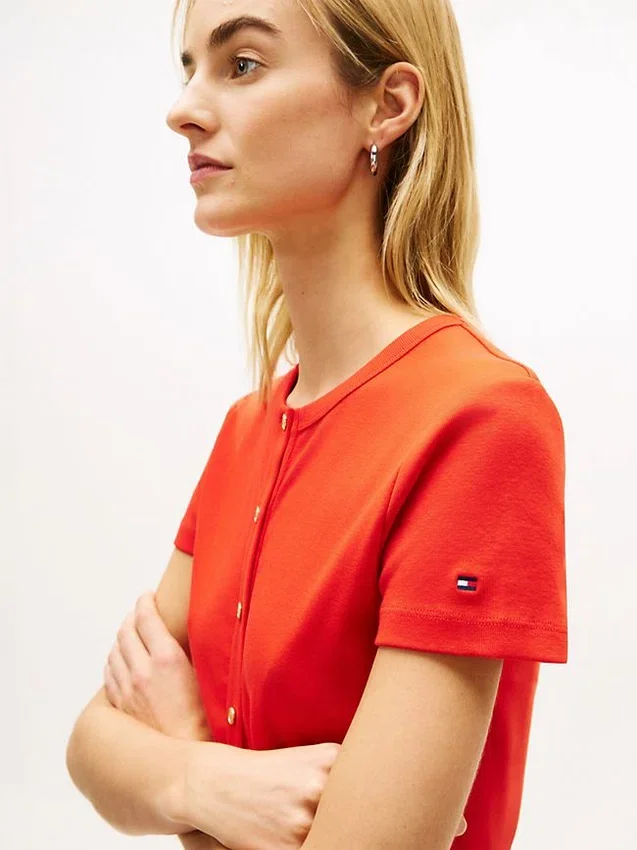 Slim Fit Button-Up T-Shirt Slim Fit Button-Up T-Shirt