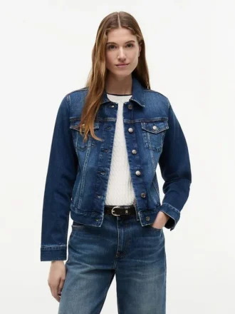 Slim Fit Dark Wash Stretch-Denim Jacket Slim Fit Dark Wash Stretch-Denim Jacket
