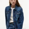 Slim Fit Dark Wash Stretch-Denim Jacket Slim Fit Dark Wash Stretch-Denim Jacket