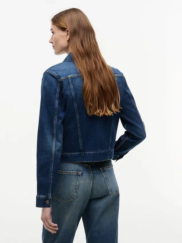 Slim Fit Dark Wash Stretch-Denim Jacket Slim Fit Dark Wash Stretch-Denim Jacket