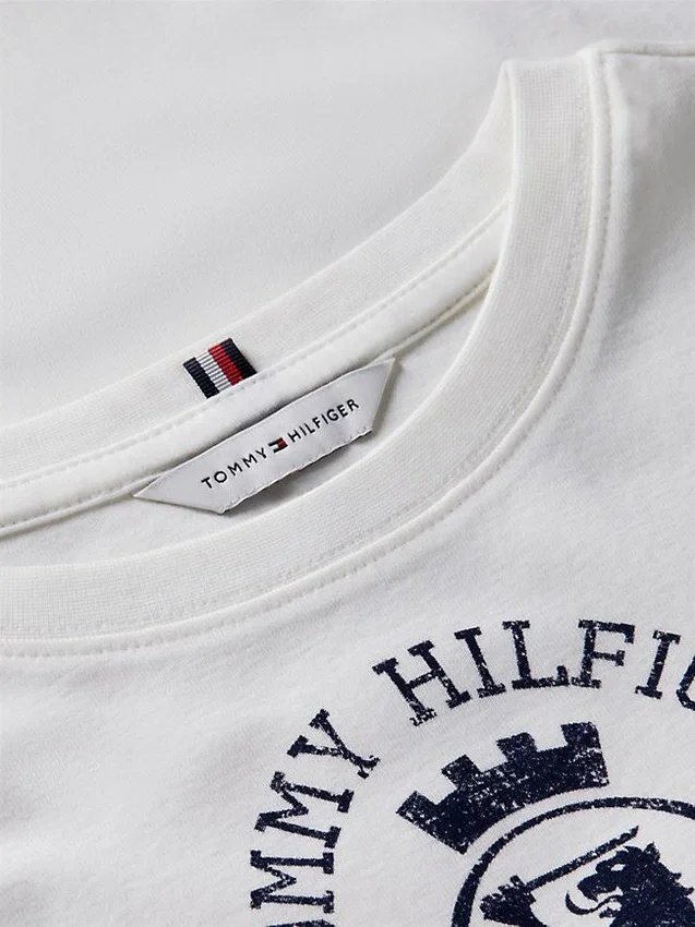 Slim Fit Garment-Dyed Crest Logo T-Shirt Slim Fit Garment-Dyed Crest Logo T-Shirt