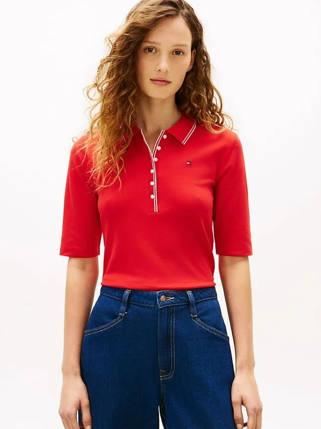 Slim Fit Half-Sleeve Tipped Polo Slim Fit Half-Sleeve Tipped Polo