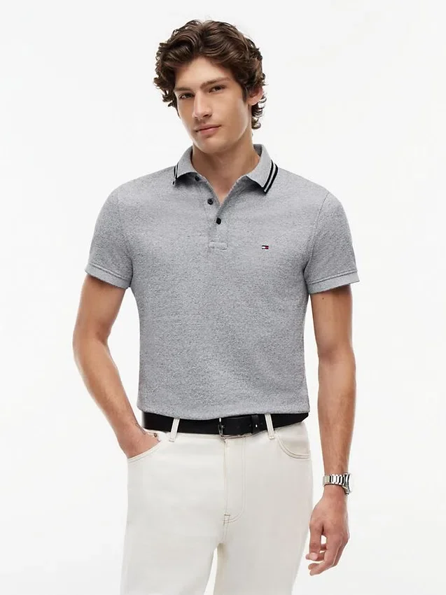 Slim Fit Heathered Polo Slim Fit Heathered Polo