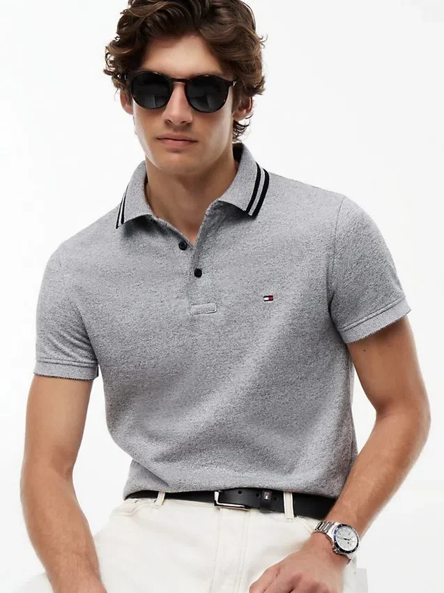 Slim Fit Heathered Polo Slim Fit Heathered Polo