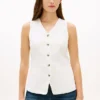 Slim Fit Linen-Blend Vest Slim Fit Linen-Blend Vest